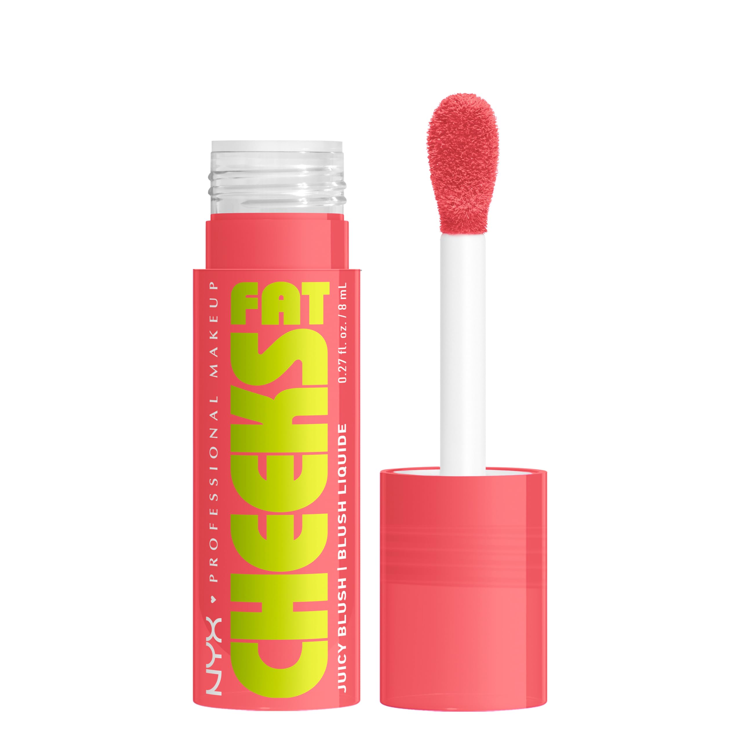 Photo 1 of NYX PROFESSIONAL MAKEUP Fat Cheeks Liquid Blush, Buildable, Dewy Blush with Long-Lasting 12HR Wear - Fig Fizz (Soft Peach)