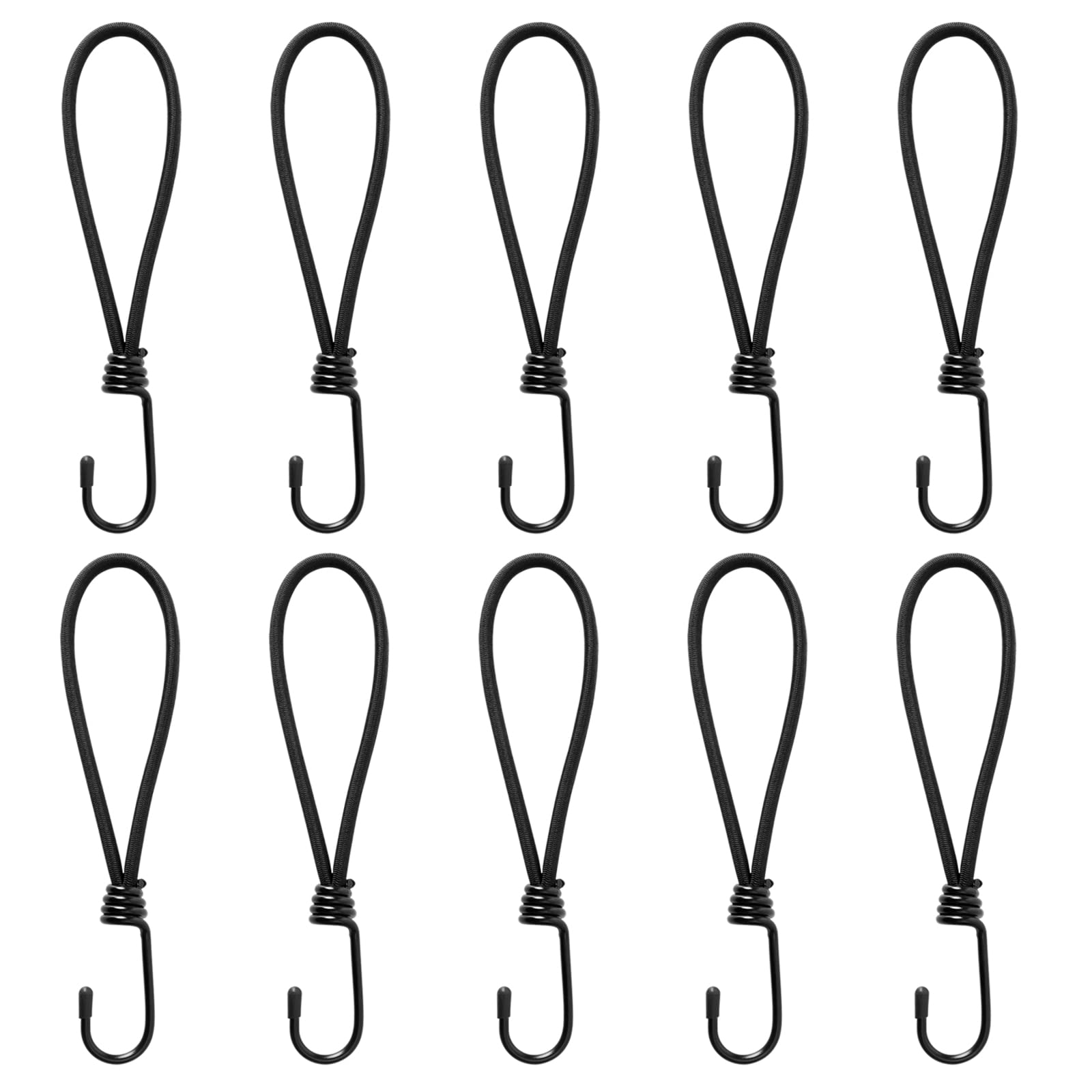 Bungee Cords With Hooks 7 Inch, 10 PCS Small Bungee Cords With Hooks, Heavy Duty Bungee Straps, Elastic Straps With Hooks for Tarpaulin, Luggage, Camping, Bikes, Banners