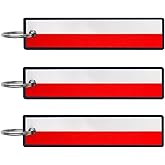 JAVD poland Flag Keychain Tag with Key Ring - Keys, Cars, Motorcycles, Backpacks, Luggage and Gifts - EDC (3 Pack)