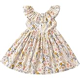 Toddler Baby Girl Sun Dress Wildflower Floral Seaside Beach Dress Overall Outfits Onepiece