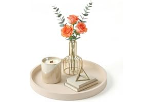 Round Beige Silicone Decorative Bathroom Vanity Tray 23cm, Counter Tray for Bathroom Countertop Perfume Holder Dresser Organi