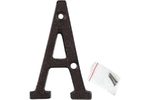 roslyong 3 Inch House Numbers and Letters, Vintage Address Letters for Outside, Cast Iron Solid Metal Letter A (Matching Screws Included)