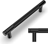 Amerdeco 10 Pack Matte Black Knurled Cabinet Pulls 128mm Hole Center AM003