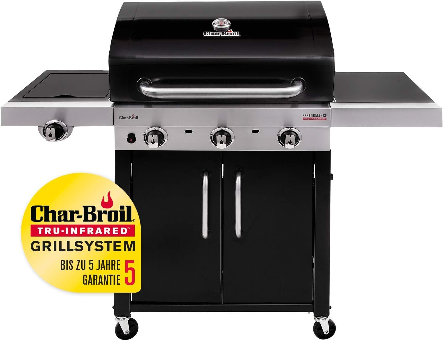 Char-Broil Performance Series 340B - 3 Brenner Gasgrill mit Seitenbrenner, schwarz