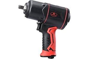 AEROPRO TOOLS 1/2-Inch Composite Air Impact Wrench(A315), Twin Hammer, 1380FT-LBS Max Loosening Torque, 8000RPM, Pneumatic Impact Gun, for Auto Repair, Tire Shop (Lightweight Housing)