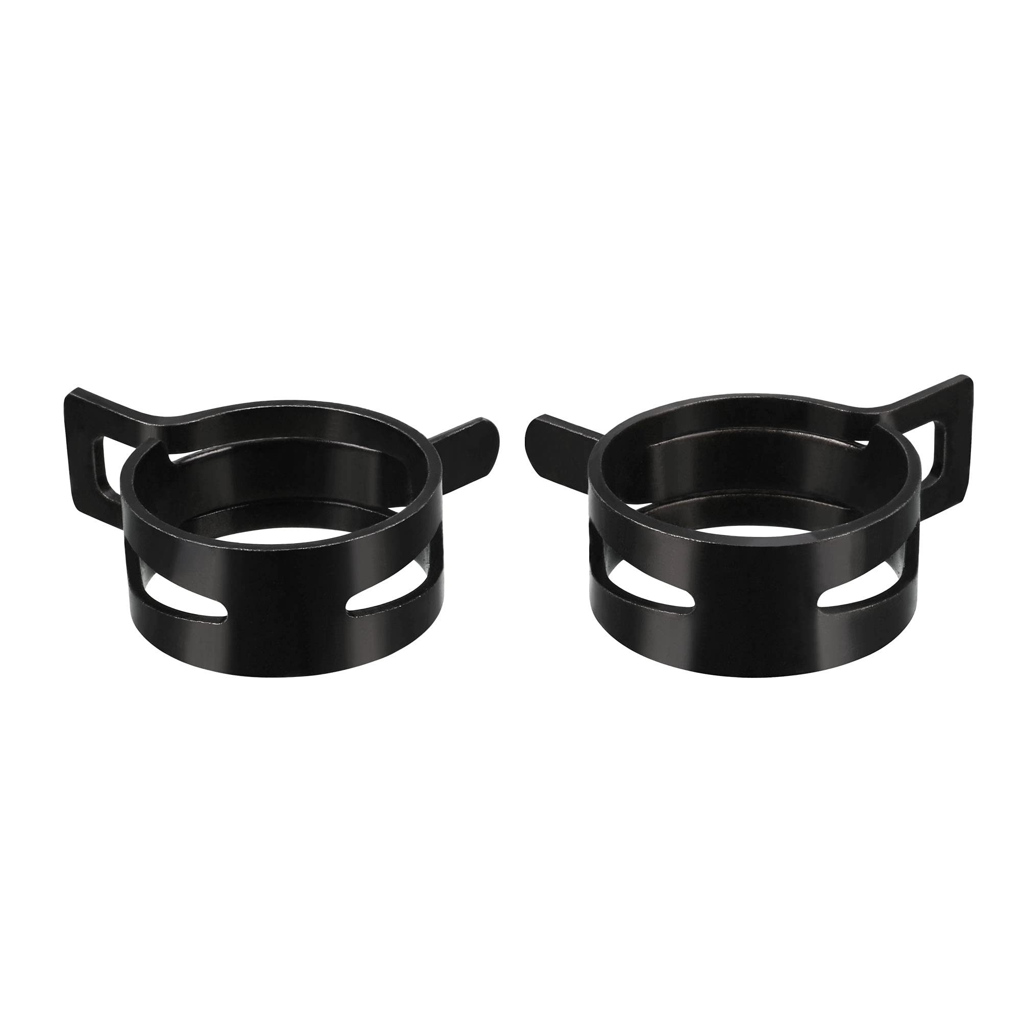 uxcell Steel Band Clamp 25mm Inner Dia Fit 26.5-29mm OD Hose Spring Band Type Action Fuel Line Silicone Tube Clip Clamp Black 10Pcs