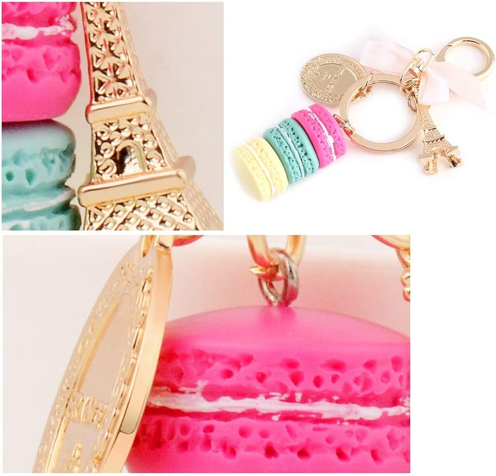 Hztyyier Macaroon Eiffel Tower Keychain, Decorative Bag Charm, Car Pendant, Blue for Handbag and Car Decoration - Image 5
