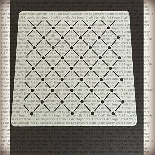 Dots and lines background Cookie stencil - cupcake designs for air brush - Royal icing