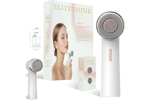 Electric Facial Cleansing Brush with Silicone and Bristle Brushheads,Gentle Electric Face Scrubber Exfoliator, Face Cleansing