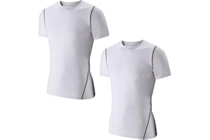 LANBAOSI Kids Boy's Compression Shirts Child's Quick Dry Sports Undershirts Short Sleeve Baselayer Tee Tops