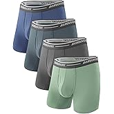 BAMBOO COOL Men's Underwear Boxer Briefs Soft Breathable Underwear (4 or 7 Pack)