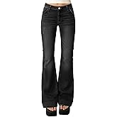 EMMIOL Women Mid-High Waisted Flare Jeans Y2K 90s Vintage Stretchy Bootcut Wide Leg Denim Pants Bell Bottom