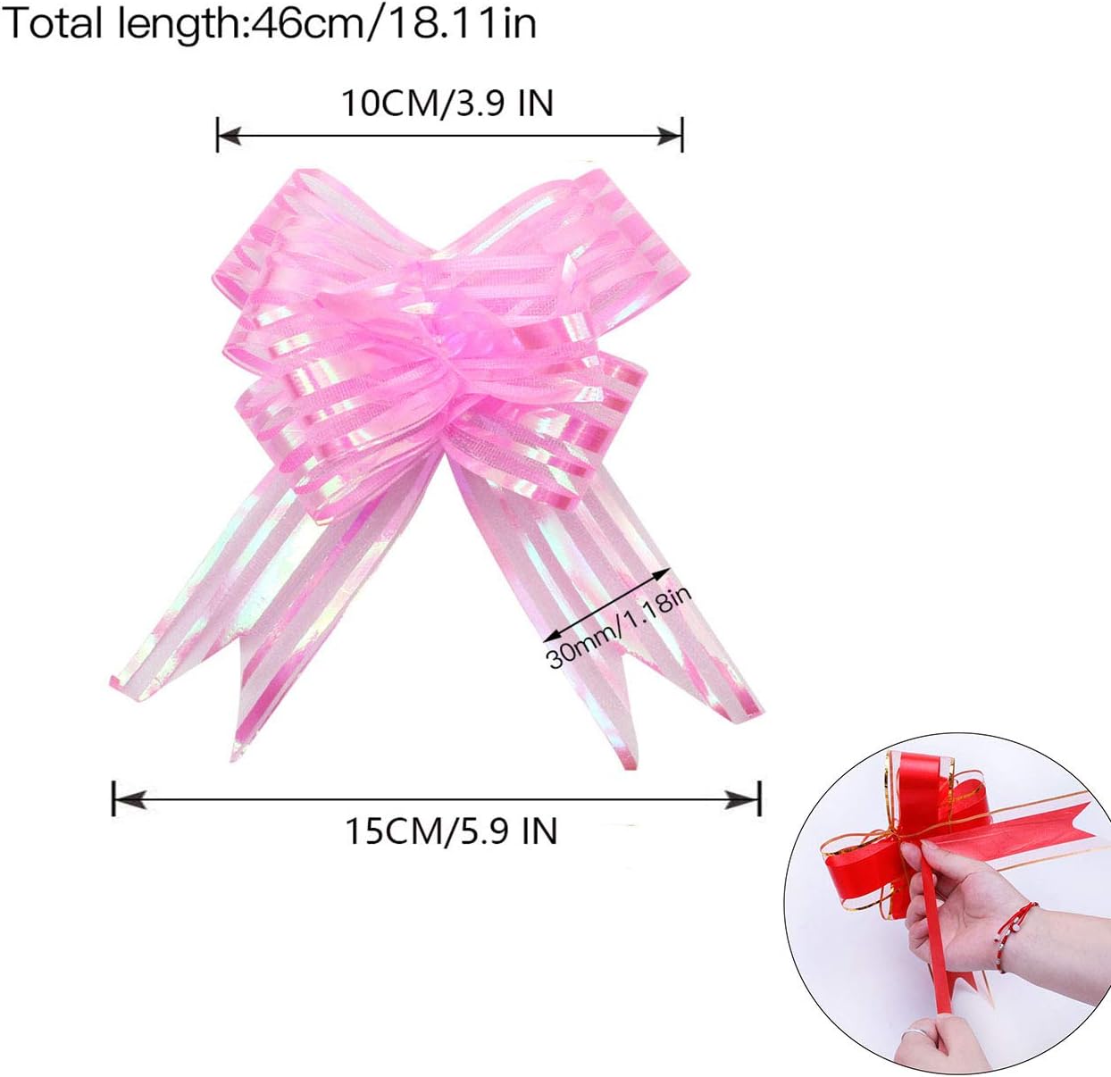 YapitHome 50 paquetes de arcos grandes para regalos de organza 