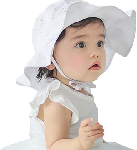 Bebe Accessoires Bebe Fille 100 Coton Summer Seau Chapeau Soleil Volants Fleur Blanc Rose 6 18 M Casquettes Chapeaux