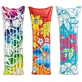 Intex Inflatable Fashion Air Mat, 72" X 27", 1 Pack (Colors May Vary)