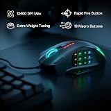 Redragon M908 Impact MMO Mouse 12400 DPI 18 Programmable Buttons RGB view 2
