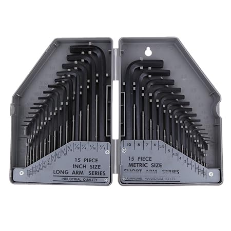 Allen Wrench Hex Key Set 30PC SAE METRIC Long Short Arm with Case FREE SHIP