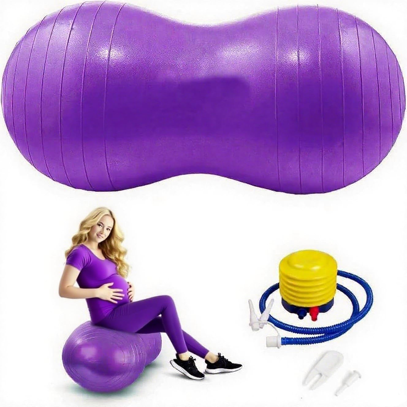 Photo 1 of Peziang Yoga Ball, Exercise Balls, Peanut Ball with Pump for Kids Adults, Birthing for Pregnancy