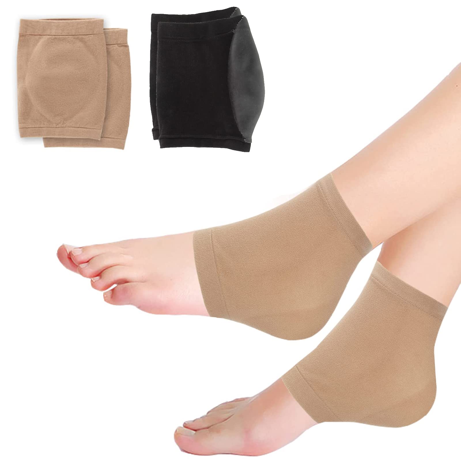 HREDZEO Moisturizing Socks, 2 Pairs Moisturizing Heel Socks for Dry, Hard Cracked Skin, Breathable, Reusable SPA Foot Care Protector, One Size Fits Most, Women & Men