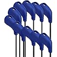 PGM Golf Club Covers, 10pcs Protective Washable Golf Iron Head Covers Set with Number Opening, Easy On and Off, Fits Right Handed Brands