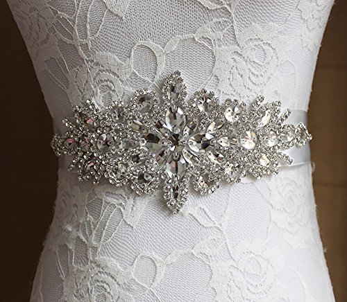 Freedi Bridal Sash Belts with Rhinestone for Wedding Bridesmaid Bride Dress Women Clothing Accessories (Purple)