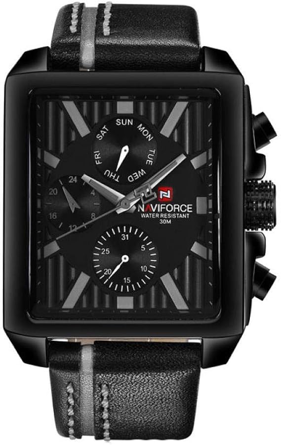 Men's Watches,Rectangle Casual Sport Watch Waterproof Leather Quartz Wrist Watch Male Clock