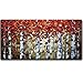 V-inspire Paintings, 20x40 Inch Modern Abstract Painting Red Birch Tree Oil Hand Painting 3D Hand-Painted On Canvas Abstract Artwork Art Wood Inside Framed Hanging Wall Decoration