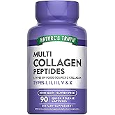 Nature's Truth Multi Collagen Peptides Capsules | Types I, II, III, V, X | 2000 mg | 90 Count | Keto Friendly | Non-GMO and Gluten Free Supplement
