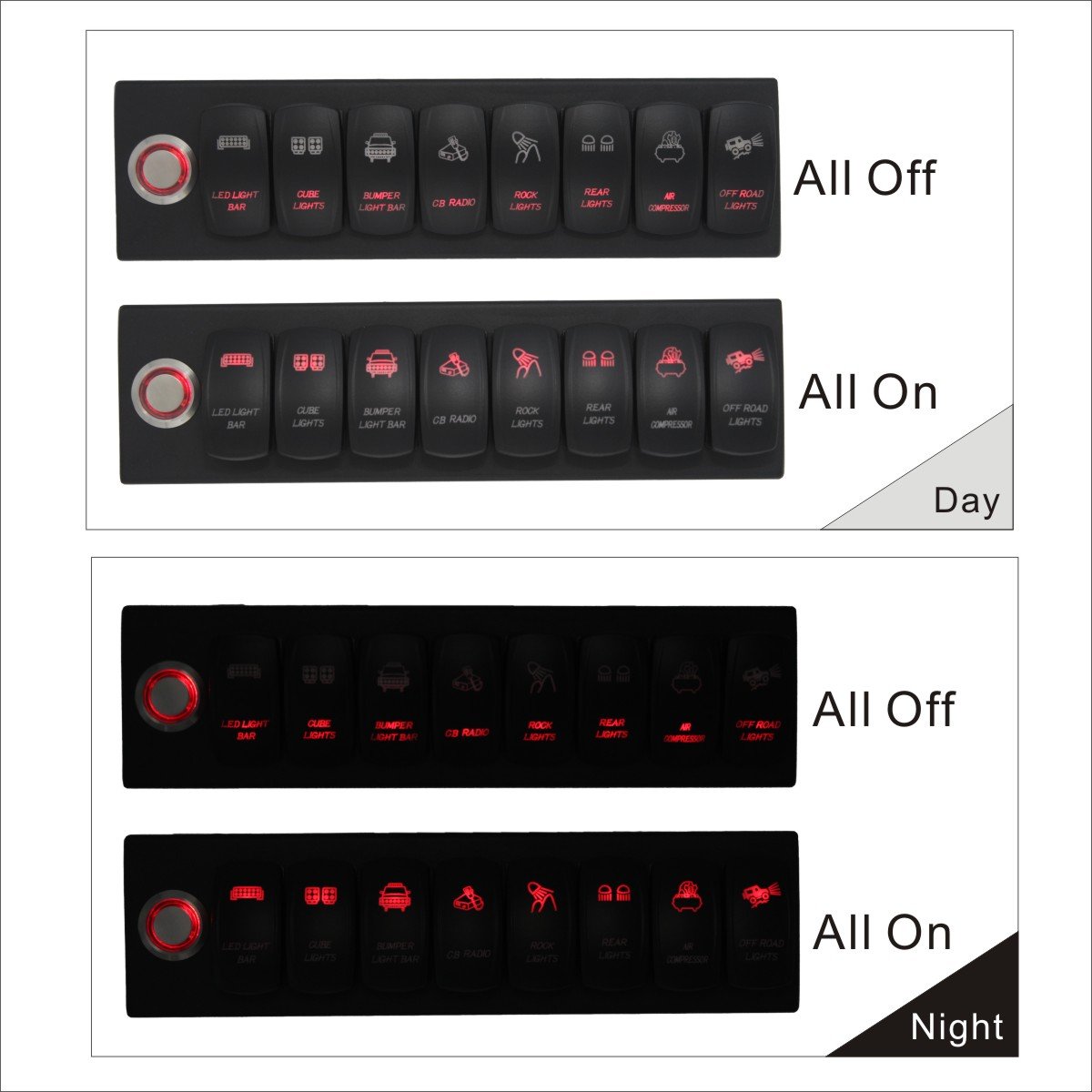 Interior Switches Voswitch Jeep Wrangler 20072018 JK & JKU Overhead 8