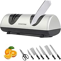 Knife Sharpener, Professional Electric Knife Sharpener for Home Use, 2 Stages for Quick Sharpening & Polishing, 100V-240V Glo