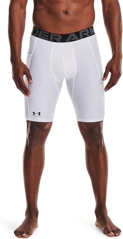 Herren UA HG Armour Lng Shorts, leichte kurze Sporthose, atmungsaktive Kompressions-Herrenshorts mit Strength Pocket-Eingrifftasche