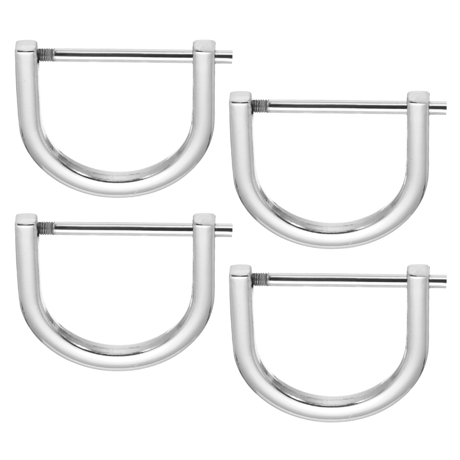 PATIKIL 1-1/4" D-Rings Screw in Shackle, 4 Pcs Horseshoe U Shape D Ring Zinc Alloy Semicircle Buckles Replacement for Purse Keychain Collar Accessories Craft, Silver