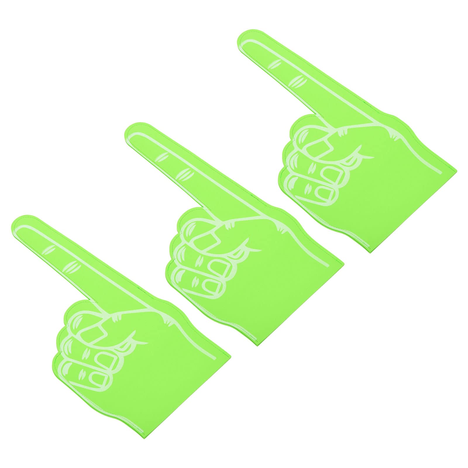PATIKIL Foam Finger 18 Inch, 3 Pack Number 1 DIY Foam Hand Cheerleading for Athletics Sport Game Events, Green