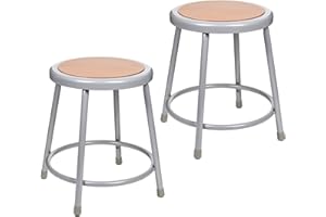 OEF Furnishings (2 Pack) Steel Stools, Grey, 18", No Assembly Required