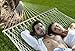 Unvert Extra Heavy Duty Cotton Hammock Double Person Solid Wood Spreader Outdoor W/hook (Cotton- White, HD 2-Person 500L