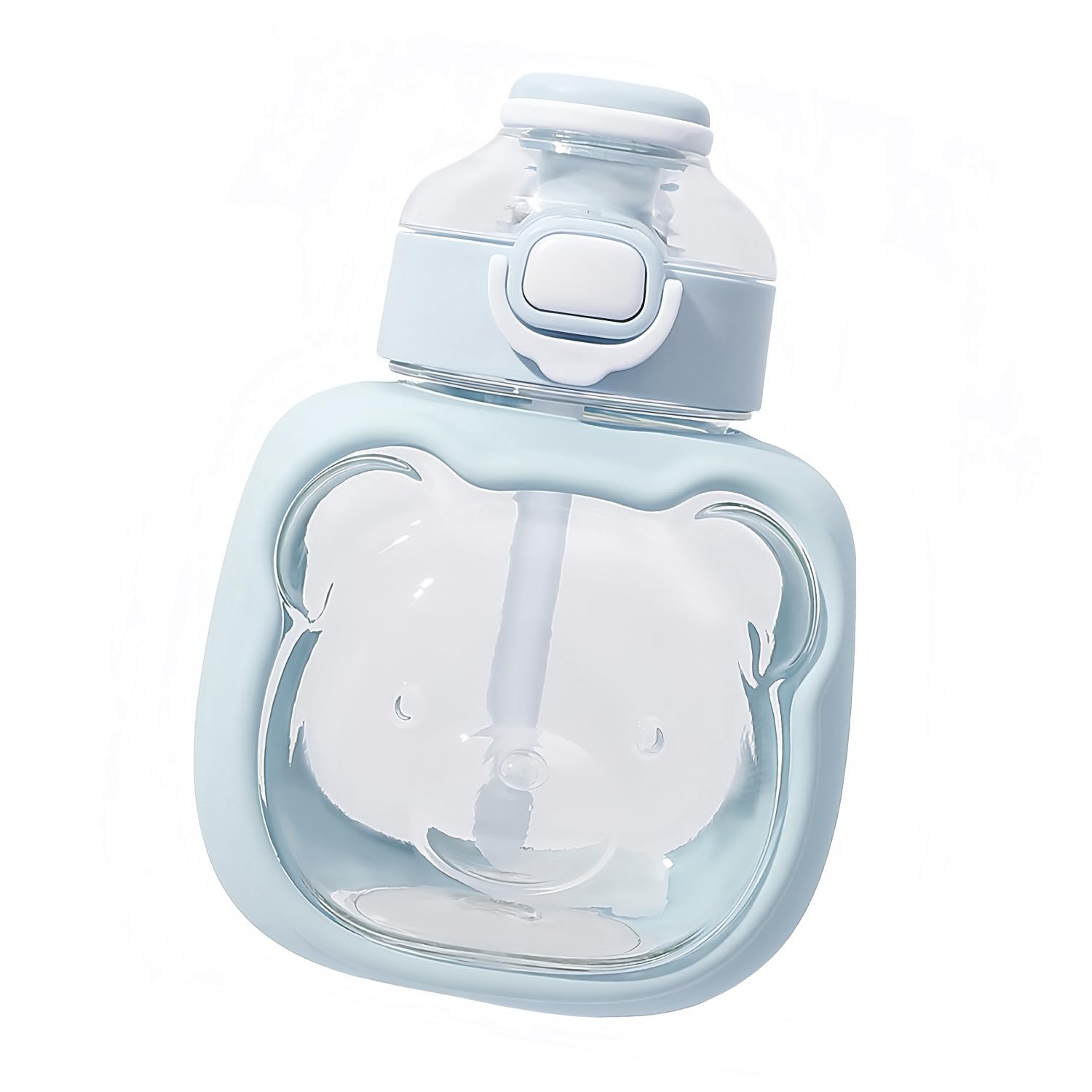 Luckious 100ml Kids Water Bottle with Straw, Student Portable Plastic Mug, Reusable Drop Resistant Plastic Mug for School, Travel and Sports