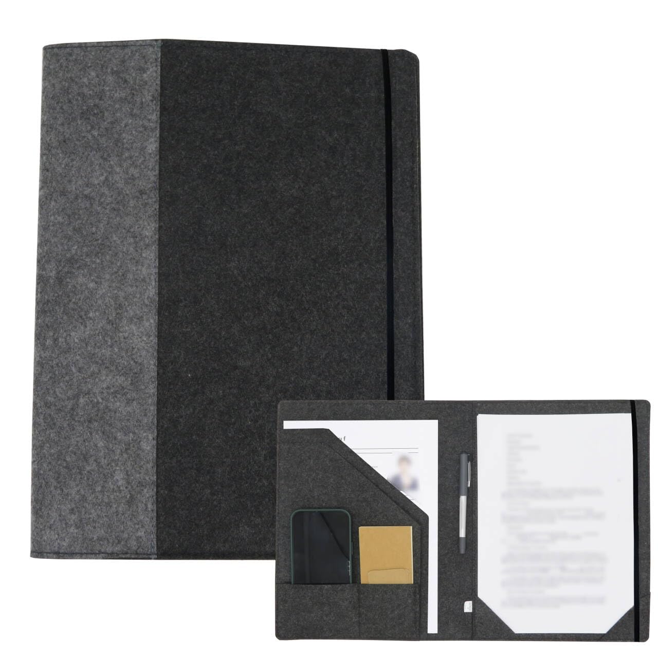 Smiling Art Writing Case Presentation Folder Conference Folder File Folder Document Bag Organiser Folder A4 Made of Felt for Writing Pad, Documents, Notes, Project, Business, Pen Holder