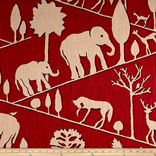Braemore Jungle Walk/Nom Basketweave Cardinal Fabric By The Yard