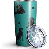 Subvise Labrador Retriever Dog Tumbler Stainless Steel Insulated Travel Coffee Cups with Lid and Straw,Ideal Memorial Gift for Dog Dad/Mom,20oz
