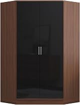 Reflect 3 Piece Wardrobe Set Black Gloss & Walnut 2 Door & 1 Door view 5