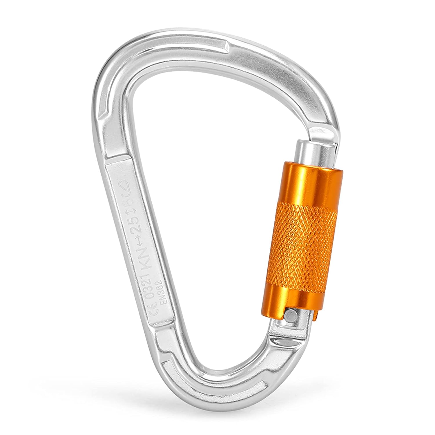 25KN Twist Locking Gate Carabiner Certified Auto Lock Carabiner Outdoor