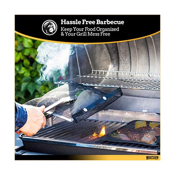 BBQ Mesh Grill Bags 12 x 9.5 Inch Reusable Grilling Pouches for