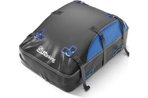 ASINKING Car Rooftop Cargo Carrier Bag 20 Cubic Feet, 100% Waterproof Roof Bag Top Luggage Carrier for Any Vehicles with/Without Rack Cross Bar, Includes Anti-Slip Mat +4 Door Hooks +Storage Bag +Lock