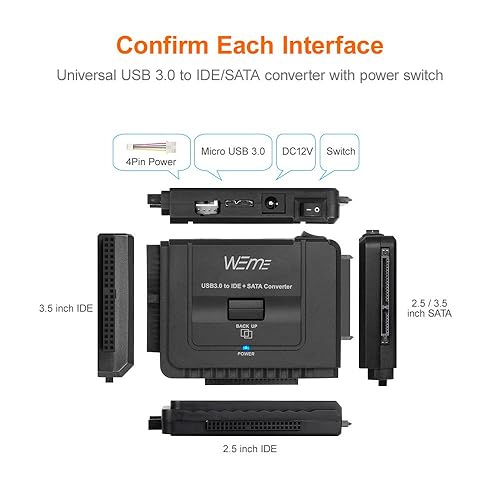 WEme USB to SATA/IDE Adapter with Universal Hard Drive