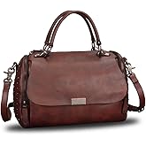 Genuine Leather Satchel Purses for Women Vintage Handmade Handbag Crossbody Shoulder Bag