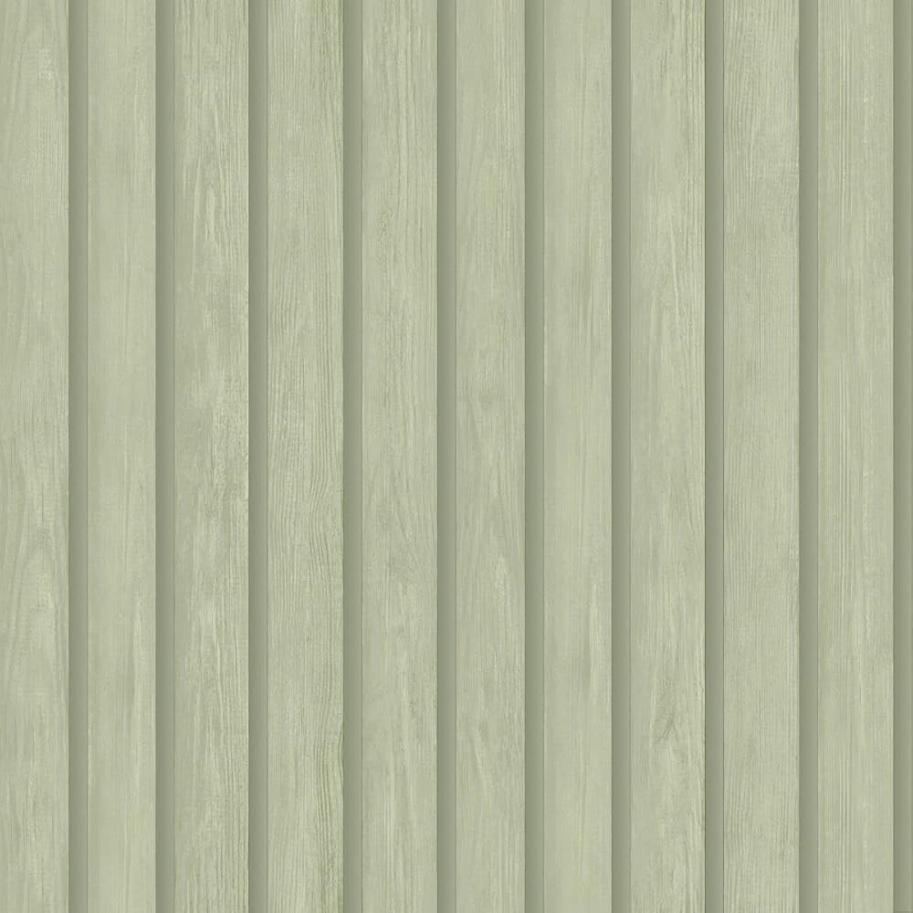 Holden Decor Wood Slat Wallpaper Soft Green 3D Effect Easy Apply Matte Finish