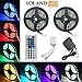 LED Strip Lights Kit, Yoland Waterproof SMD 5050 RGB 14Ft/4.8M(7Ft2Reels) 144LEDs with 44Key Remote Controller and Power Supply for Holiday Party Decorators