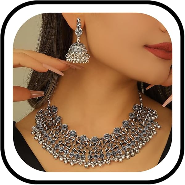 Amazon.com: Indian Jewelry Sets for Women - Oxidized Gold