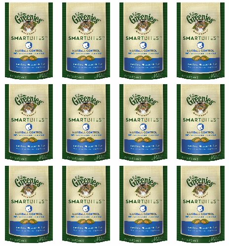 Greenies Feline Tuna SmartBites Hairball Control 1.6Lbs (12 x 2.1oz)