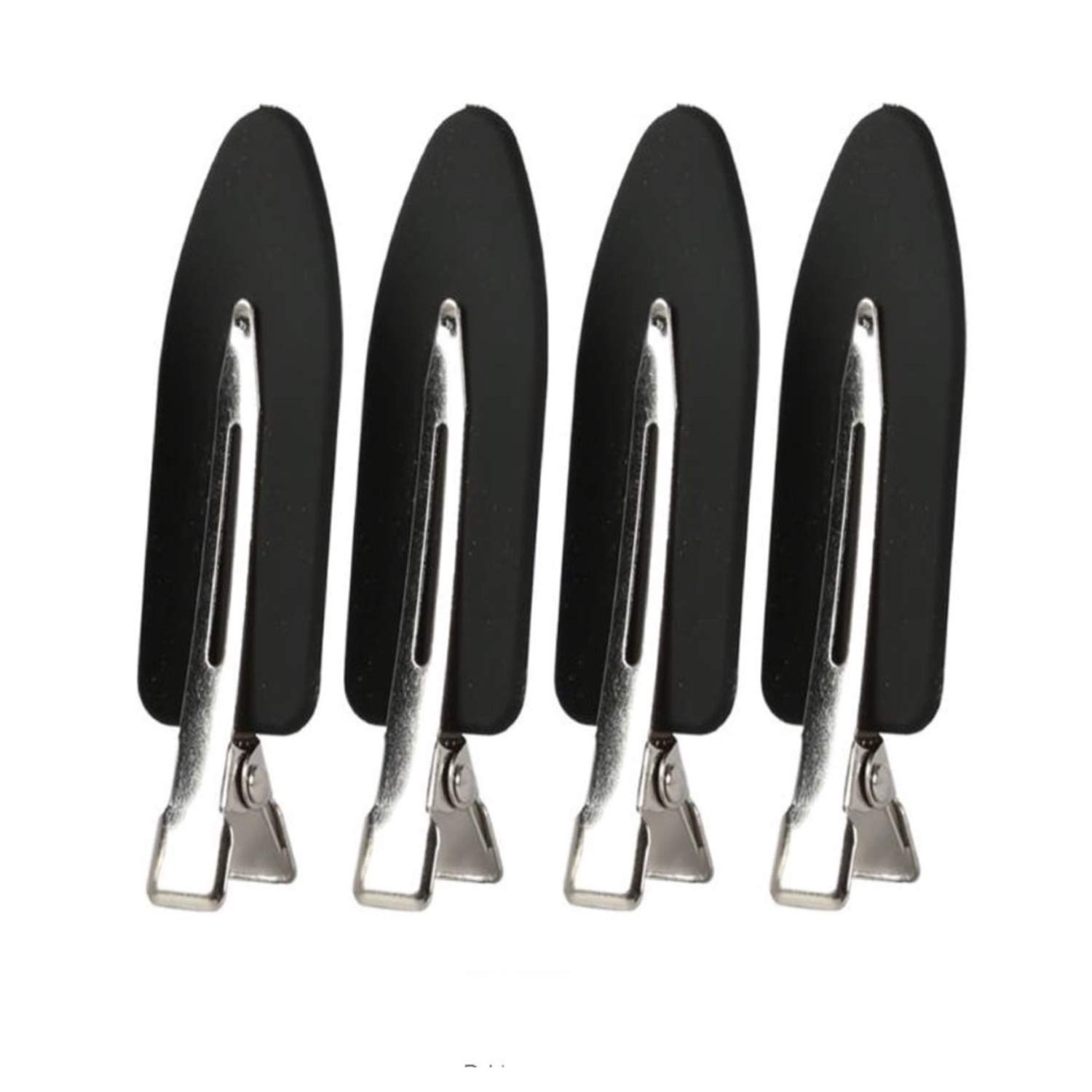 BACKSTAGE PRO. NO BEND NO CREASE HAIR CLIPS, PROFESSIONAL HAIR STYLING TOOL (BLACK - 4 PACK) MADE FROM RUBBER. UK SELLER